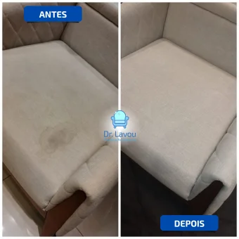 antes e depois de sofá branco