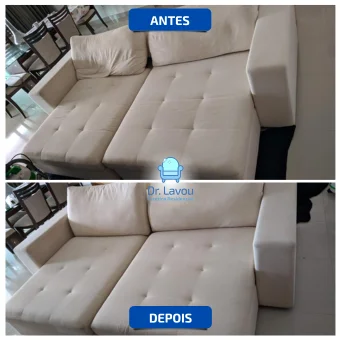 antes e depois de sofá bege